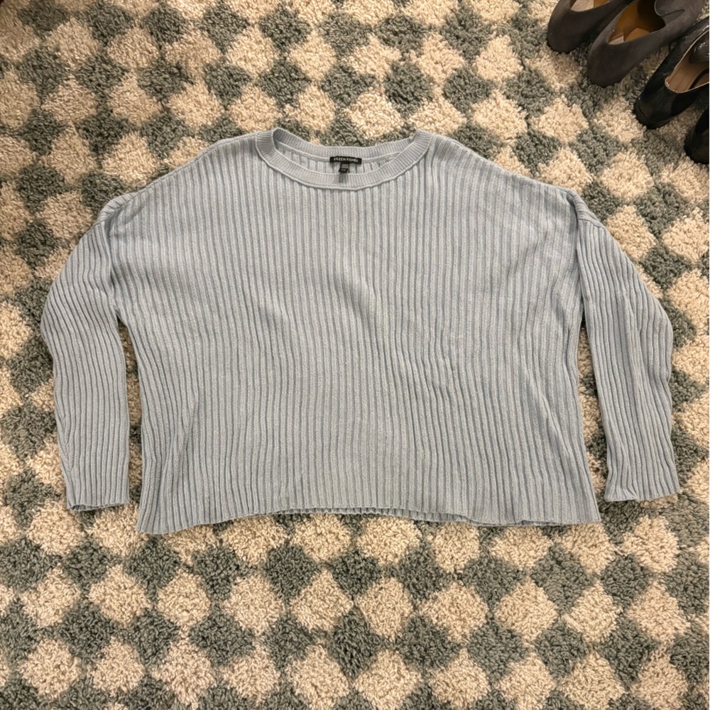 Eileen Fisher Soft Blue Knit Top